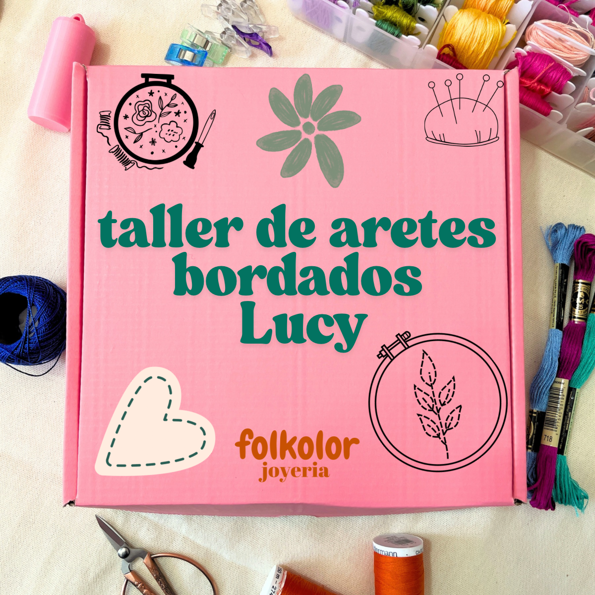 kit de bordado aretes lucy
